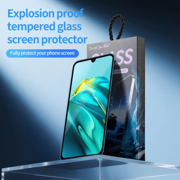 For Infinix Note 12 2023 Do As You Wish Silk Screen Printed HD Tempered Glass Film - Black