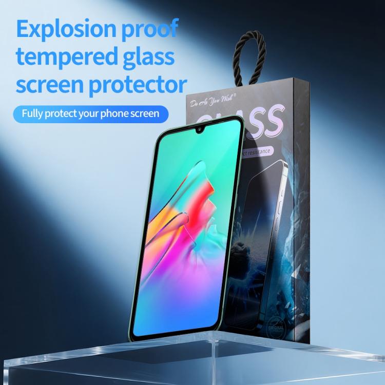 For Infinix Smart HD 2021 Do As You Wish Silk Screen Printed HD Tempered Glass Film - Black