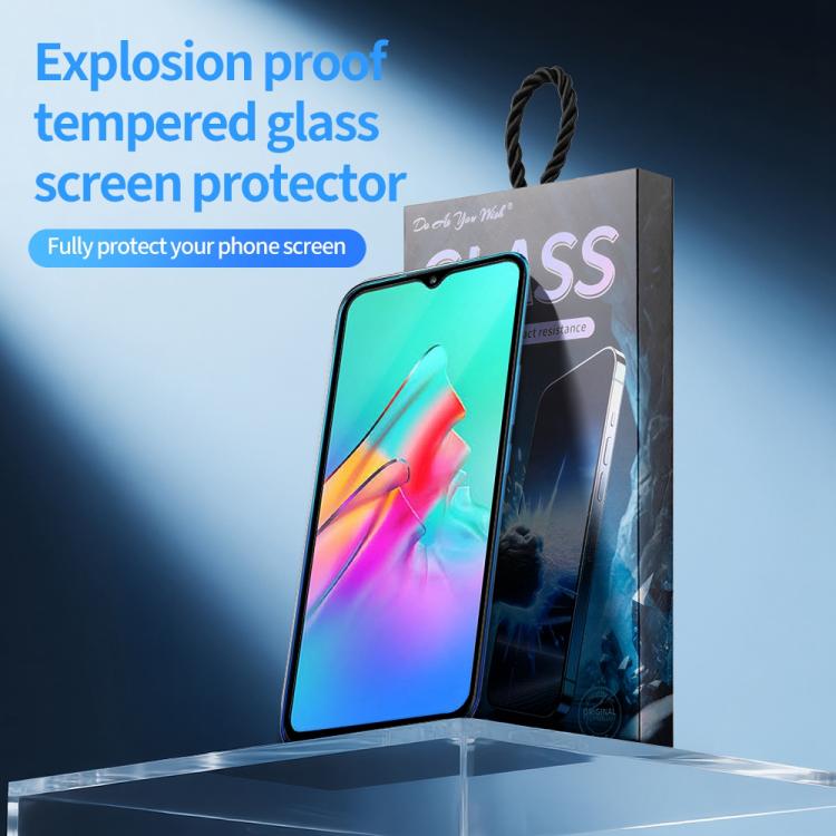 For Infinix Smart 5 Do As You Wish Silk Screen Printed HD Tempered Glass Film - Black