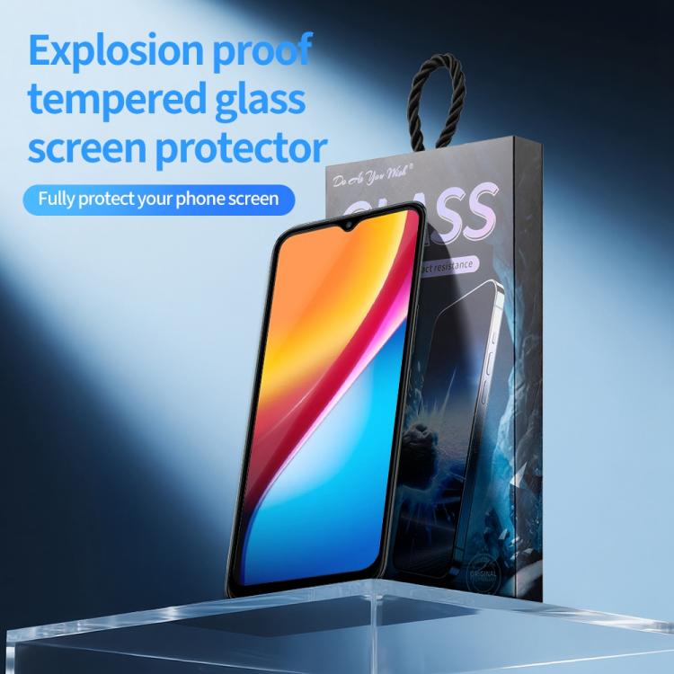 For Infinix Smart 5 Pro Do As You Wish Silk Screen Printed HD Tempered Glass Film - Black