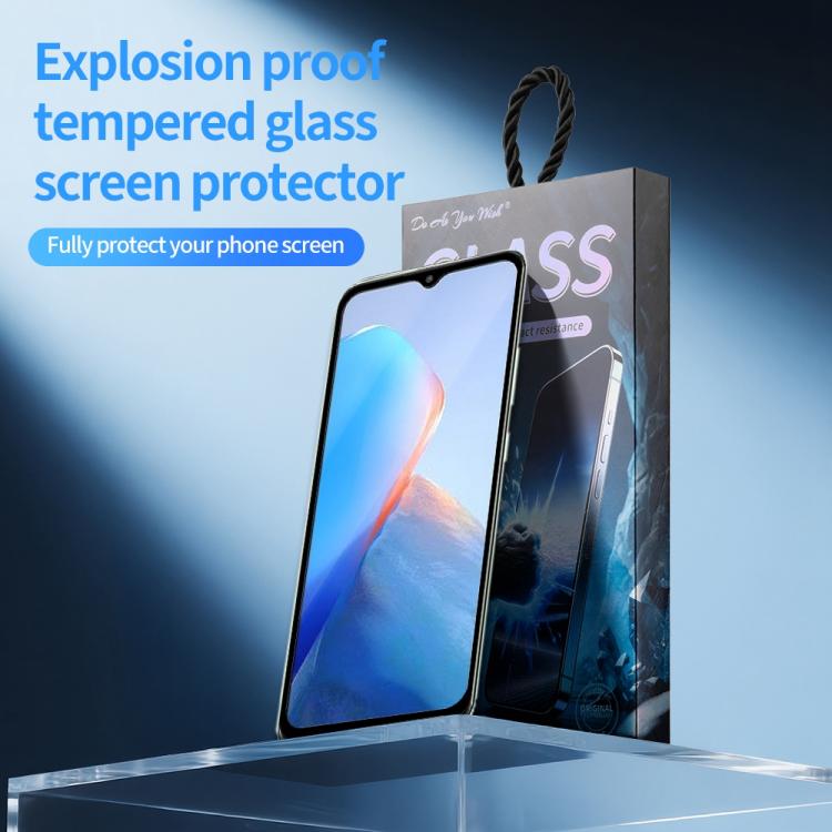 For Infinix Smart 7 Do As You Wish Silk Screen Printed HD Tempered Glass Film - Black
