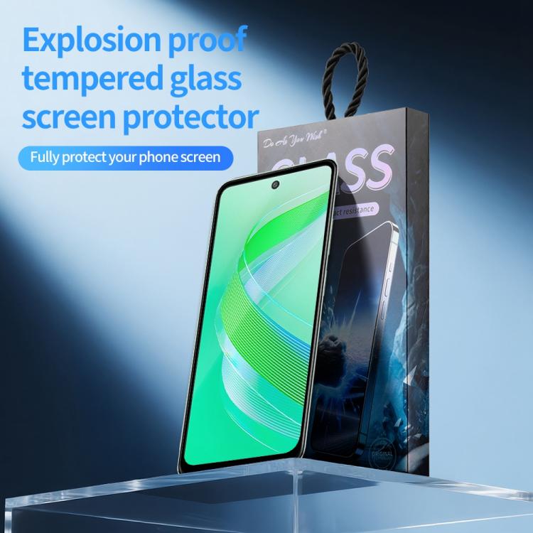 For Infinix Smart 8 Do As You Wish Silk Screen Printed HD Tempered Glass Film - Black
