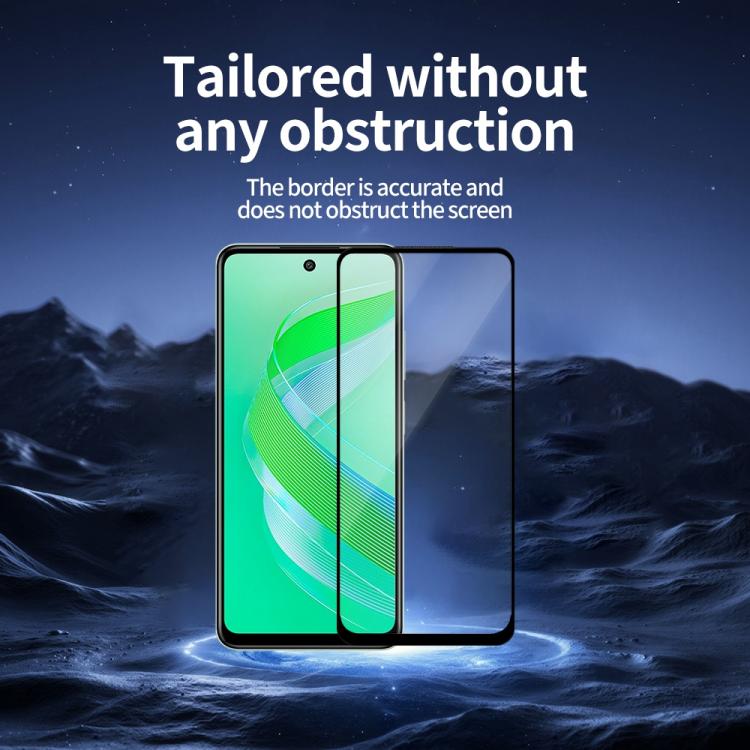 For Infinix Smart 8 Do As You Wish Silk Screen Printed HD Tempered Glass Film - Black