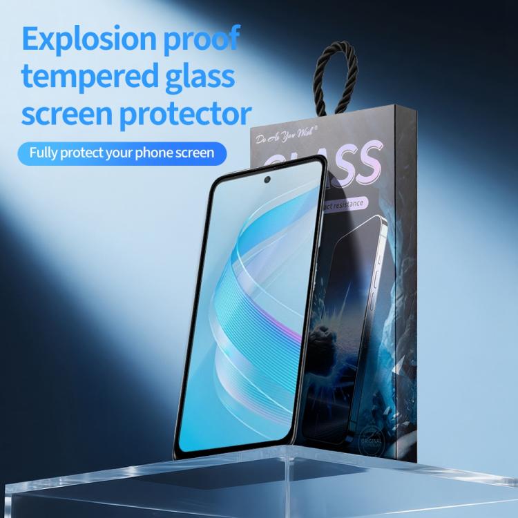 For Infinix Smart 8 Pro Do As You Wish Silk Screen Printed HD Tempered Glass Film - Black