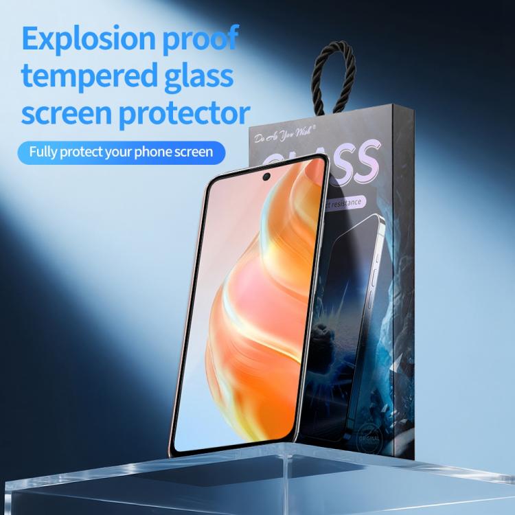 For Infinix Zero 5G 2023 Do As You Wish Silk Screen Printed HD Tempered Glass Film - Black