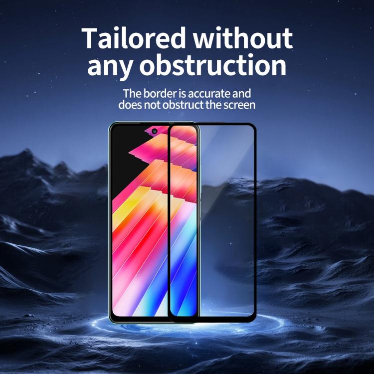 For Infinix Hot 30 4G Do As You Wish Silk Screen Printed HD Tempered Glass Film - Black