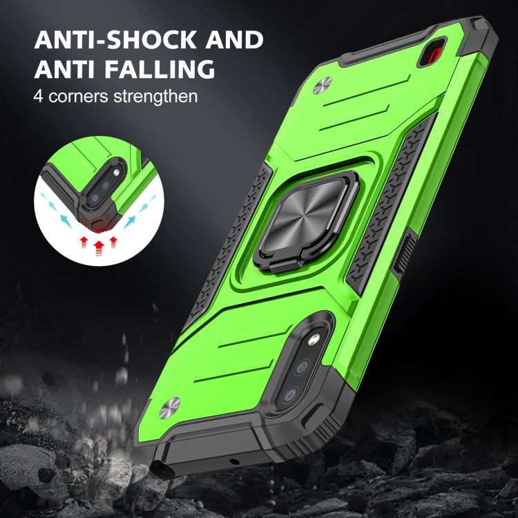 For Samsung Galaxy A01 Magnetic Armor Shockproof TPU + PC Case with Metal Ring Holder