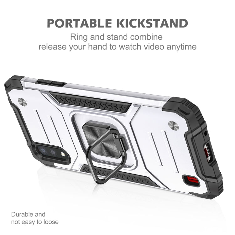 For Samsung Galaxy A01 Magnetic Armor Shockproof TPU + PC Case with Metal Ring Holder