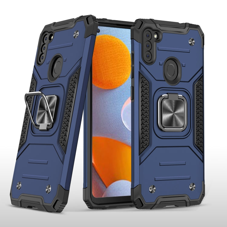 For Samsung Galaxy A11 (EU Version) Magnetic Armor Shockproof TPU + PC Case with Metal Ring Holder
