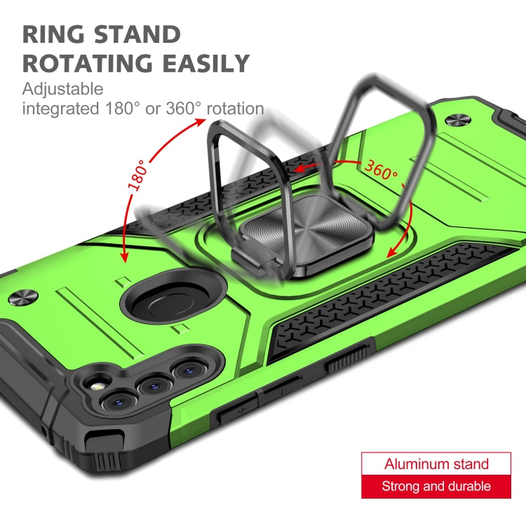 For Samsung Galaxy A11 (EU Version) Magnetic Armor Shockproof TPU + PC Case with Metal Ring Holder
