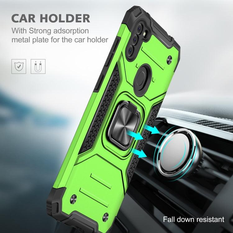 For Samsung Galaxy A11 (EU Version) Magnetic Armor Shockproof TPU + PC Case with Metal Ring Holder