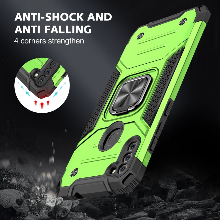 For Samsung Galaxy A11 (EU Version) Magnetic Armor Shockproof TPU + PC Case with Metal Ring Holder