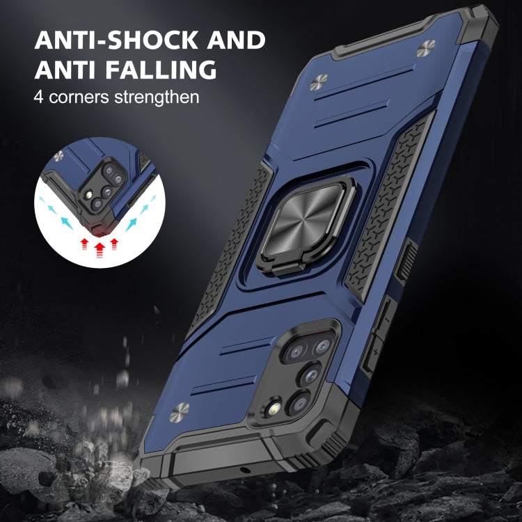 For Samsung Galaxy A31 Magnetic Armor Shockproof TPU + PC Case with Metal Ring Holder