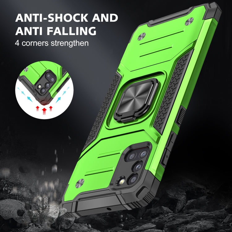 For Samsung Galaxy A31 Magnetic Armor Shockproof TPU + PC Case with Metal Ring Holder