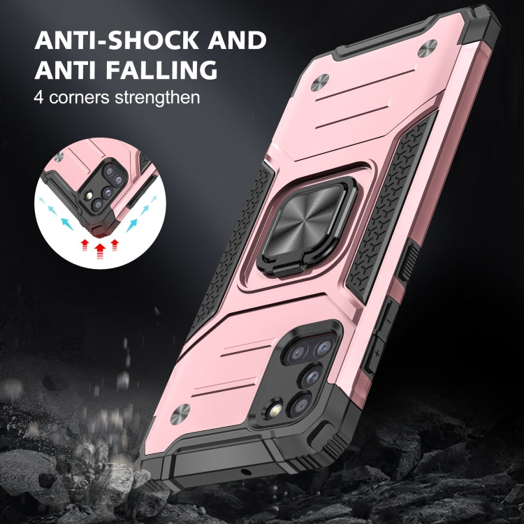 For Samsung Galaxy A31 Magnetic Armor Shockproof TPU + PC Case with Metal Ring Holder