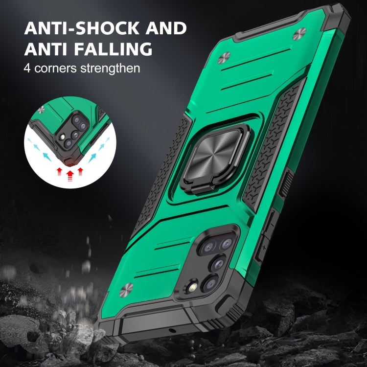 For Samsung Galaxy A31 Magnetic Armor Shockproof TPU + PC Case with Metal Ring Holder