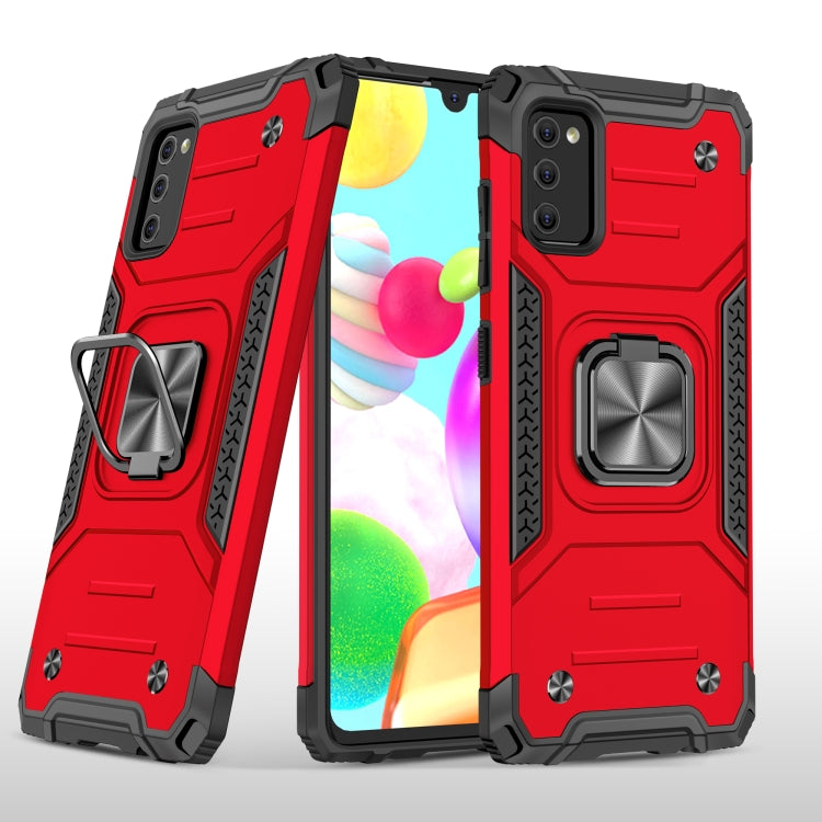 For Samsung Galaxy A41 Magnetic Armor Shockproof TPU + PC Case with Metal Ring Holder