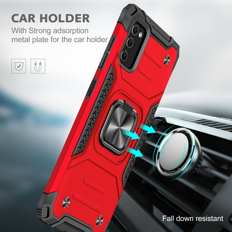 For Samsung Galaxy A41 Magnetic Armor Shockproof TPU + PC Case with Metal Ring Holder