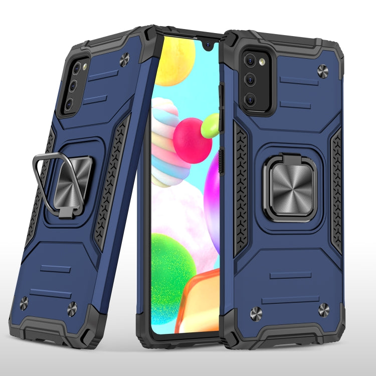 For Samsung Galaxy A41 Magnetic Armor Shockproof TPU + PC Case with Metal Ring Holder