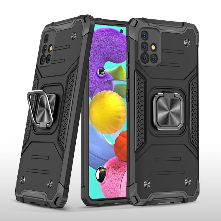 For Samsung Galaxy A51 5G Magnetic Armor Shockproof TPU + PC Case with Metal Ring Holder