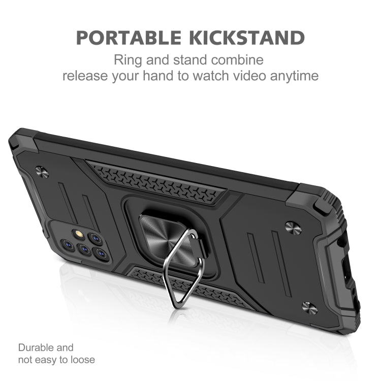 For Samsung Galaxy A51 5G Magnetic Armor Shockproof TPU + PC Case with Metal Ring Holder