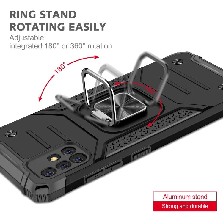 For Samsung Galaxy A51 5G Magnetic Armor Shockproof TPU + PC Case with Metal Ring Holder