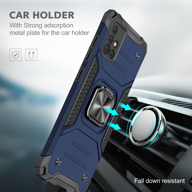 For Samsung Galaxy A51 5G Magnetic Armor Shockproof TPU + PC Case with Metal Ring Holder