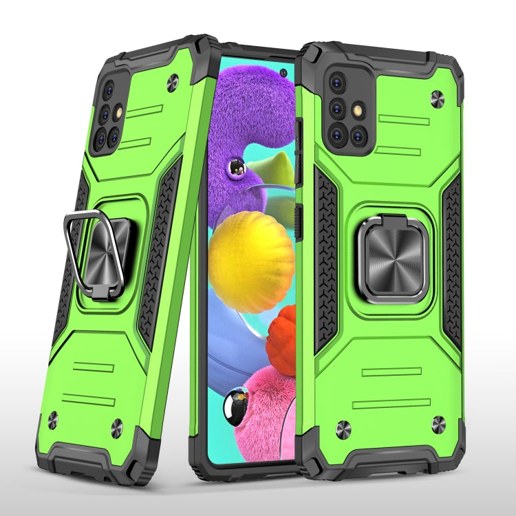 For Samsung Galaxy A51 5G Magnetic Armor Shockproof TPU + PC Case with Metal Ring Holder