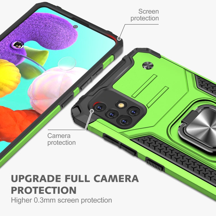 For Samsung Galaxy A51 5G Magnetic Armor Shockproof TPU + PC Case with Metal Ring Holder