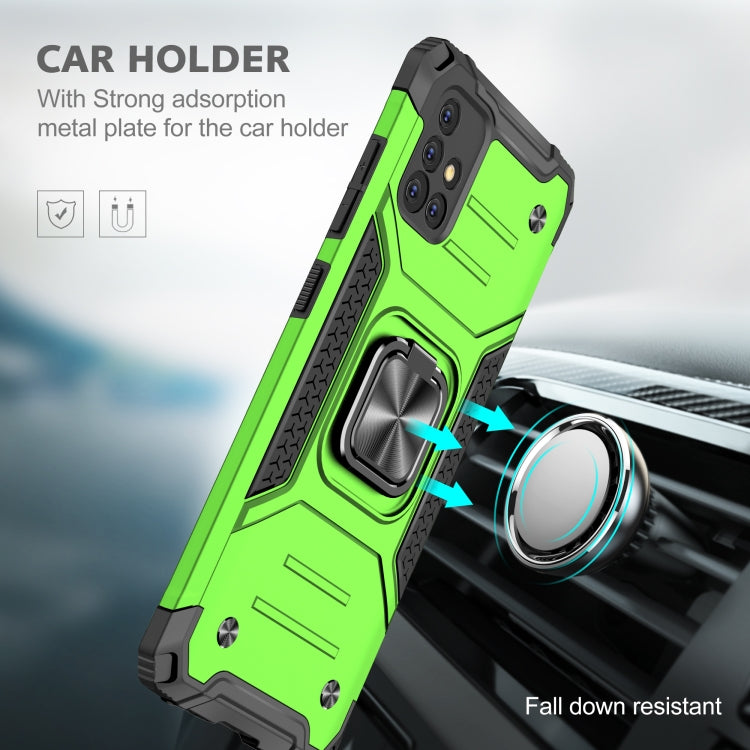 For Samsung Galaxy A51 5G Magnetic Armor Shockproof TPU + PC Case with Metal Ring Holder