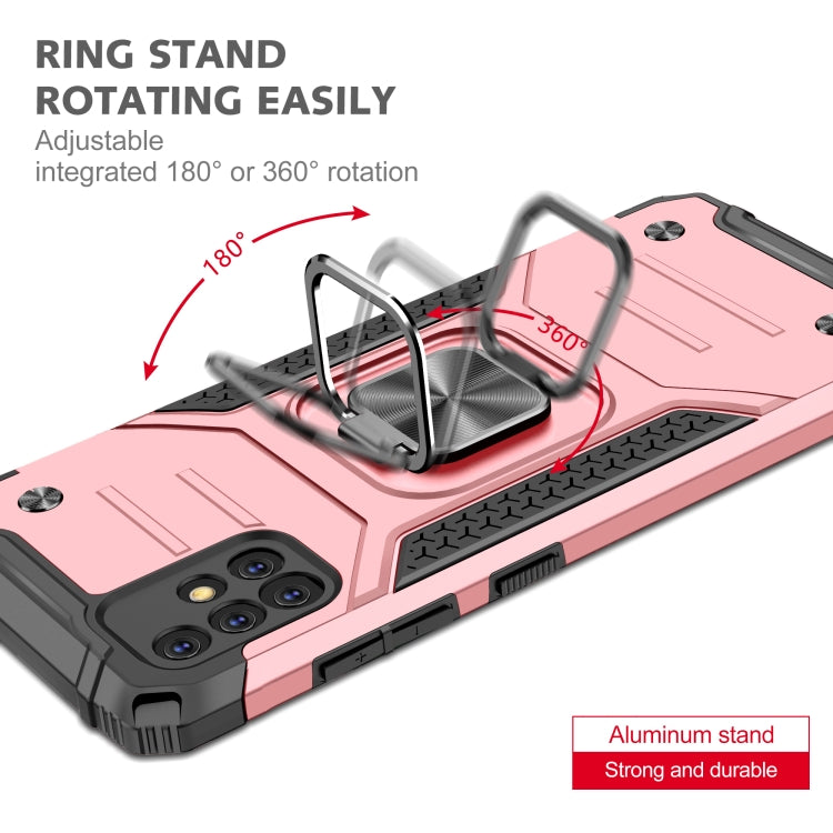 For Samsung Galaxy A51 5G Magnetic Armor Shockproof TPU + PC Case with Metal Ring Holder