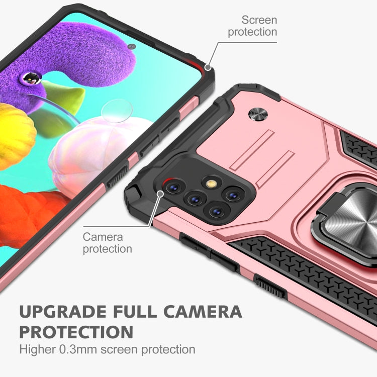 For Samsung Galaxy A51 5G Magnetic Armor Shockproof TPU + PC Case with Metal Ring Holder