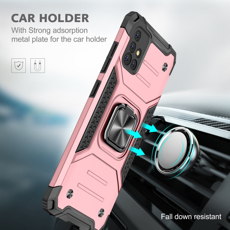 For Samsung Galaxy A51 5G Magnetic Armor Shockproof TPU + PC Case with Metal Ring Holder
