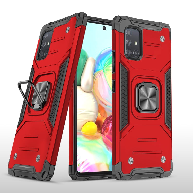 For Samsung Galaxy A71 Magnetic Armor Shockproof TPU + PC Case with Metal Ring Holder