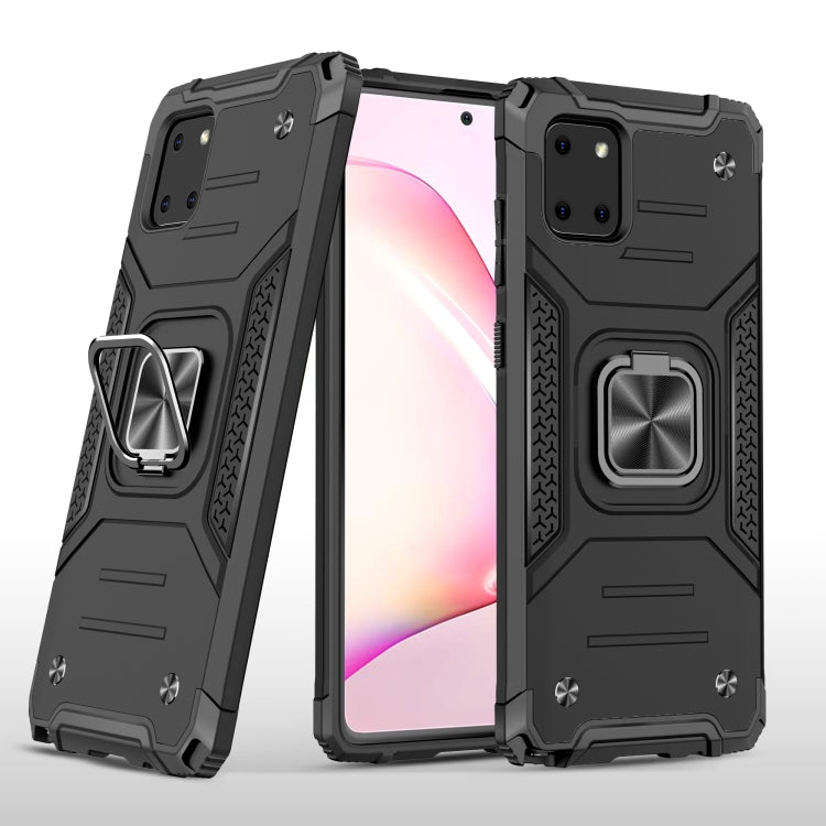 For Samsung Galaxy Note10 Lite / A81 Magnetic Armor Shockproof TPU + PC Case with Metal Ring Holder