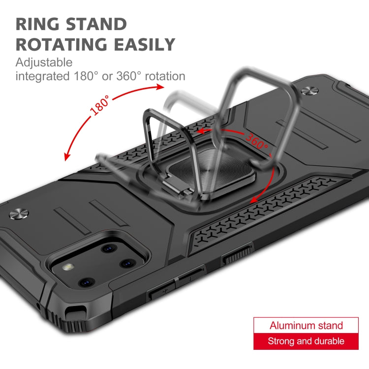For Samsung Galaxy Note10 Lite / A81 Magnetic Armor Shockproof TPU + PC Case with Metal Ring Holder
