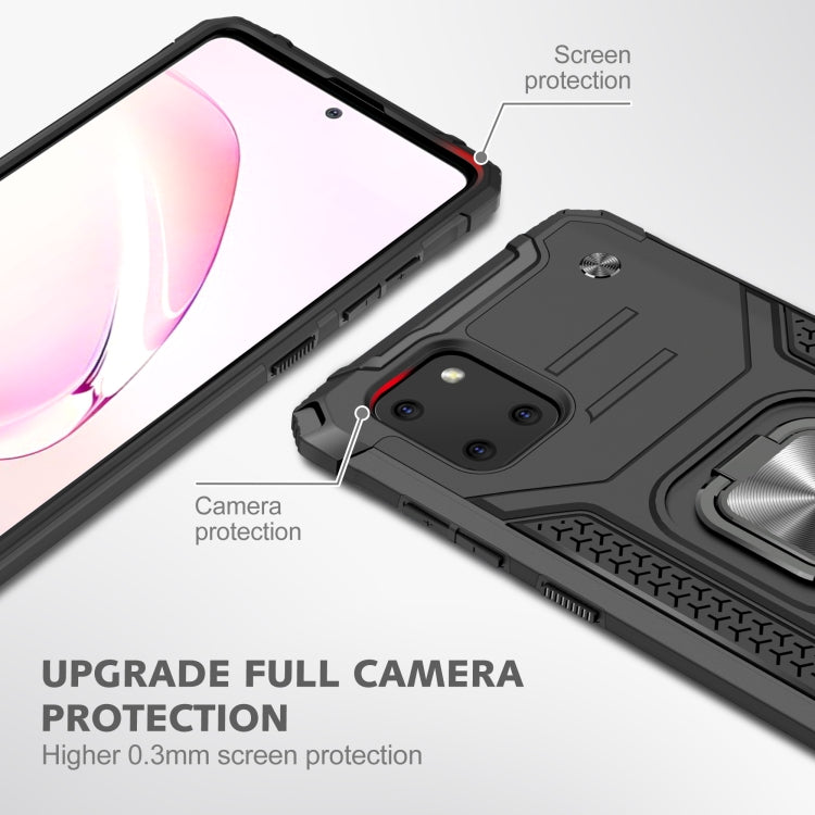 For Samsung Galaxy Note10 Lite / A81 Magnetic Armor Shockproof TPU + PC Case with Metal Ring Holder