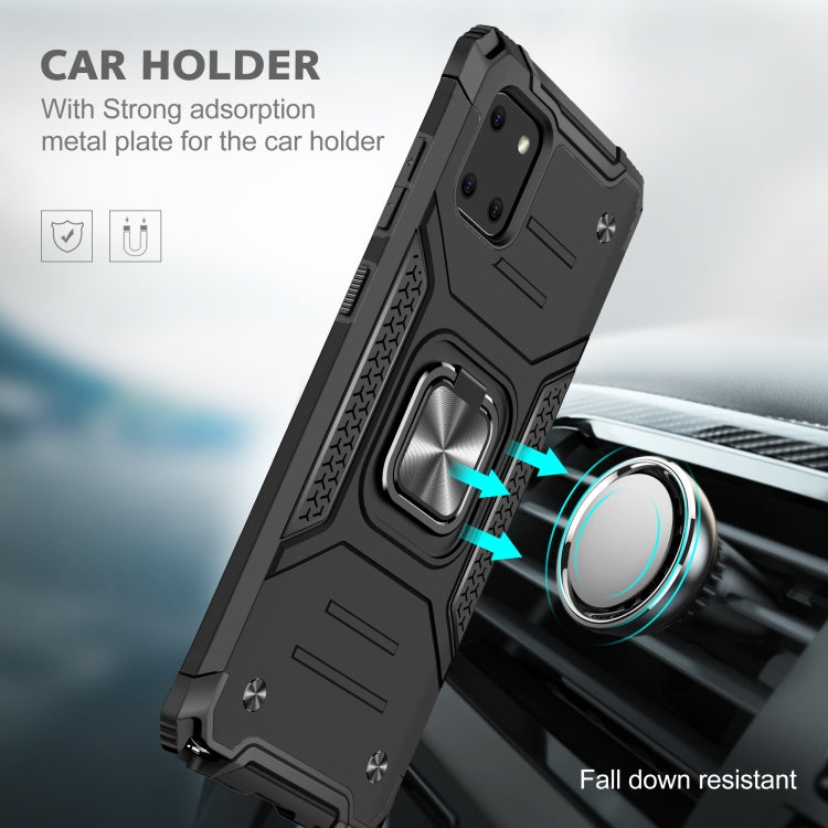 For Samsung Galaxy Note10 Lite / A81 Magnetic Armor Shockproof TPU + PC Case with Metal Ring Holder
