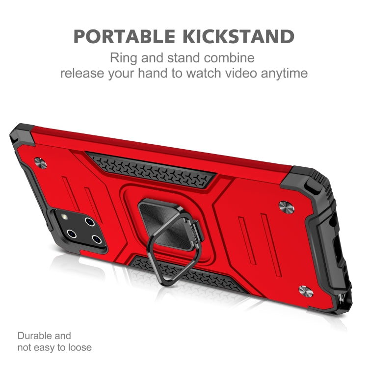 For Samsung Galaxy Note10 Lite / A81 Magnetic Armor Shockproof TPU + PC Case with Metal Ring Holder