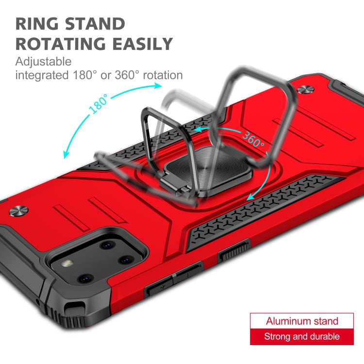 For Samsung Galaxy Note10 Lite / A81 Magnetic Armor Shockproof TPU + PC Case with Metal Ring Holder