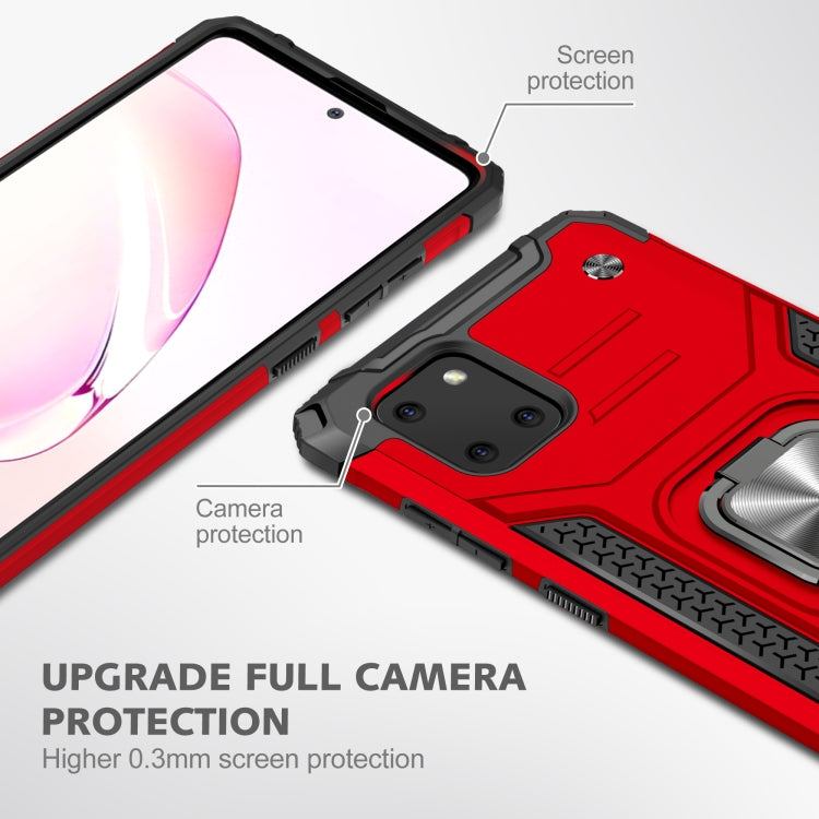 For Samsung Galaxy Note10 Lite / A81 Magnetic Armor Shockproof TPU + PC Case with Metal Ring Holder