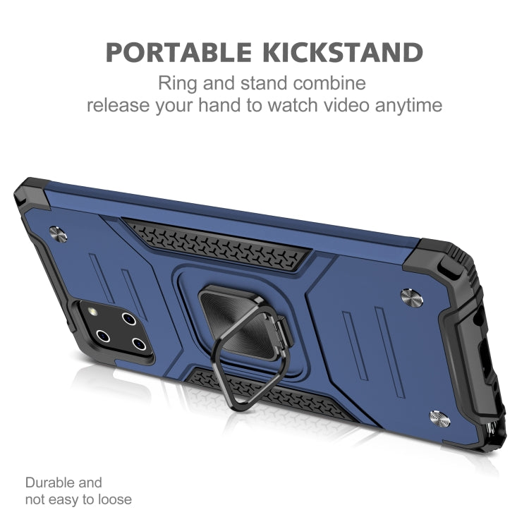 For Samsung Galaxy Note10 Lite / A81 Magnetic Armor Shockproof TPU + PC Case with Metal Ring Holder