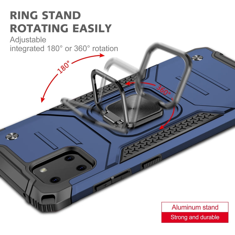 For Samsung Galaxy Note10 Lite / A81 Magnetic Armor Shockproof TPU + PC Case with Metal Ring Holder