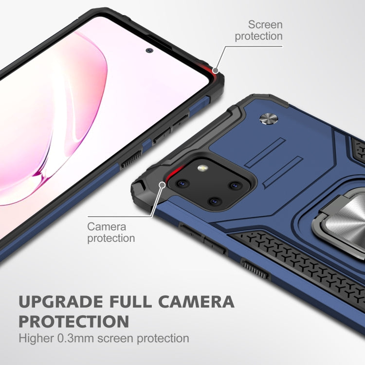 For Samsung Galaxy Note10 Lite / A81 Magnetic Armor Shockproof TPU + PC Case with Metal Ring Holder