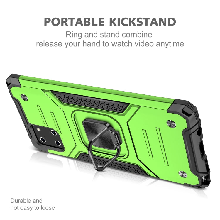 For Samsung Galaxy Note10 Lite / A81 Magnetic Armor Shockproof TPU + PC Case with Metal Ring Holder