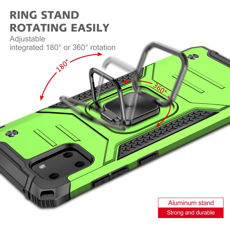 For Samsung Galaxy Note10 Lite / A81 Magnetic Armor Shockproof TPU + PC Case with Metal Ring Holder