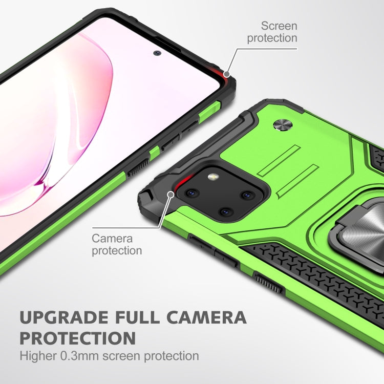 For Samsung Galaxy Note10 Lite / A81 Magnetic Armor Shockproof TPU + PC Case with Metal Ring Holder