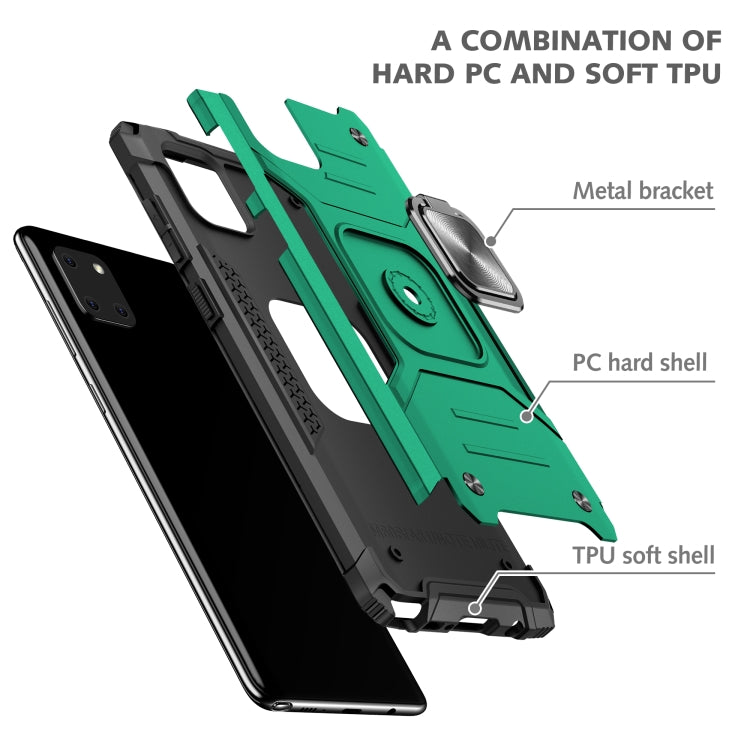 For Samsung Galaxy Note10 Lite / A81 Magnetic Armor Shockproof TPU + PC Case with Metal Ring Holder