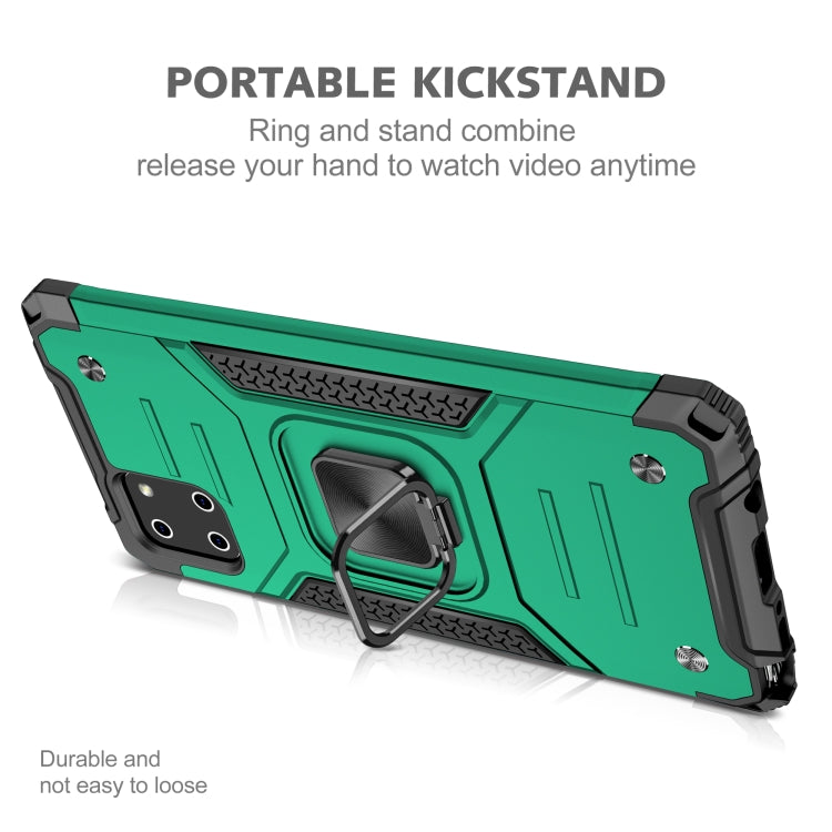 For Samsung Galaxy Note10 Lite / A81 Magnetic Armor Shockproof TPU + PC Case with Metal Ring Holder
