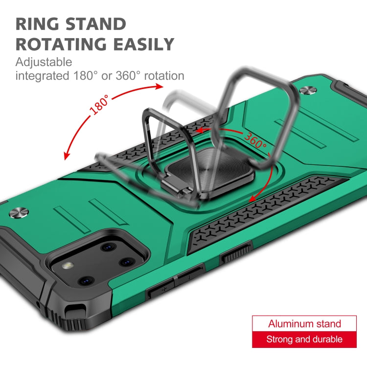 For Samsung Galaxy Note10 Lite / A81 Magnetic Armor Shockproof TPU + PC Case with Metal Ring Holder